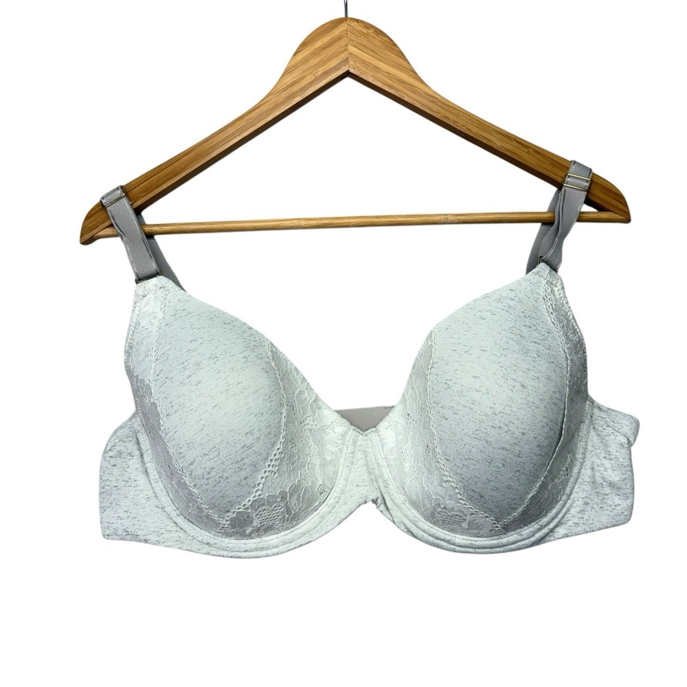 Soma Womens Bra 40D Gray Lace Embraceable Perfect Coverage Underwire Adjustable